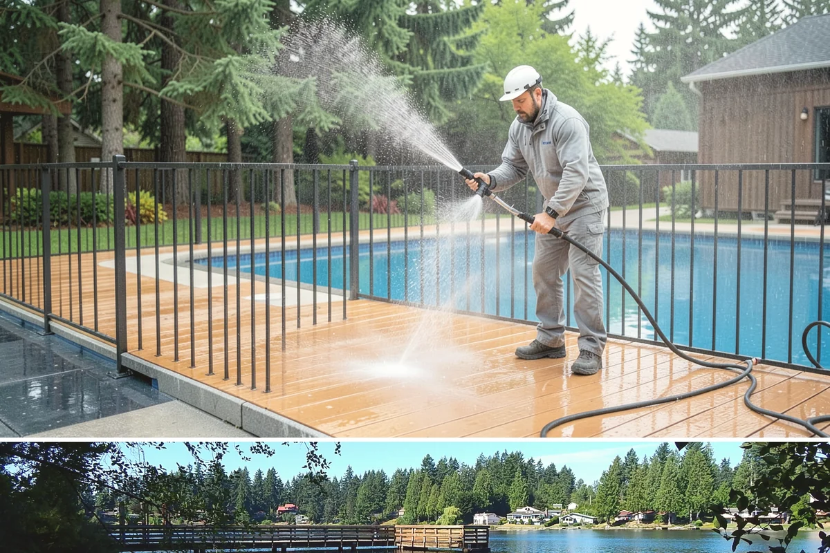 Concrete Wall Cleaning in Federal Way, King County, WA - Spring is a strong time to clear the algae that flourished through the wet winter, giving walls a clean start before summer.