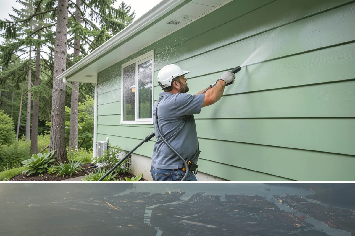 Concrete Wall Cleaning in Fife, Pierce County, WA - Spring is a strong time to clear the algae that flourished through the wet winter, giving walls a clean start before summer.