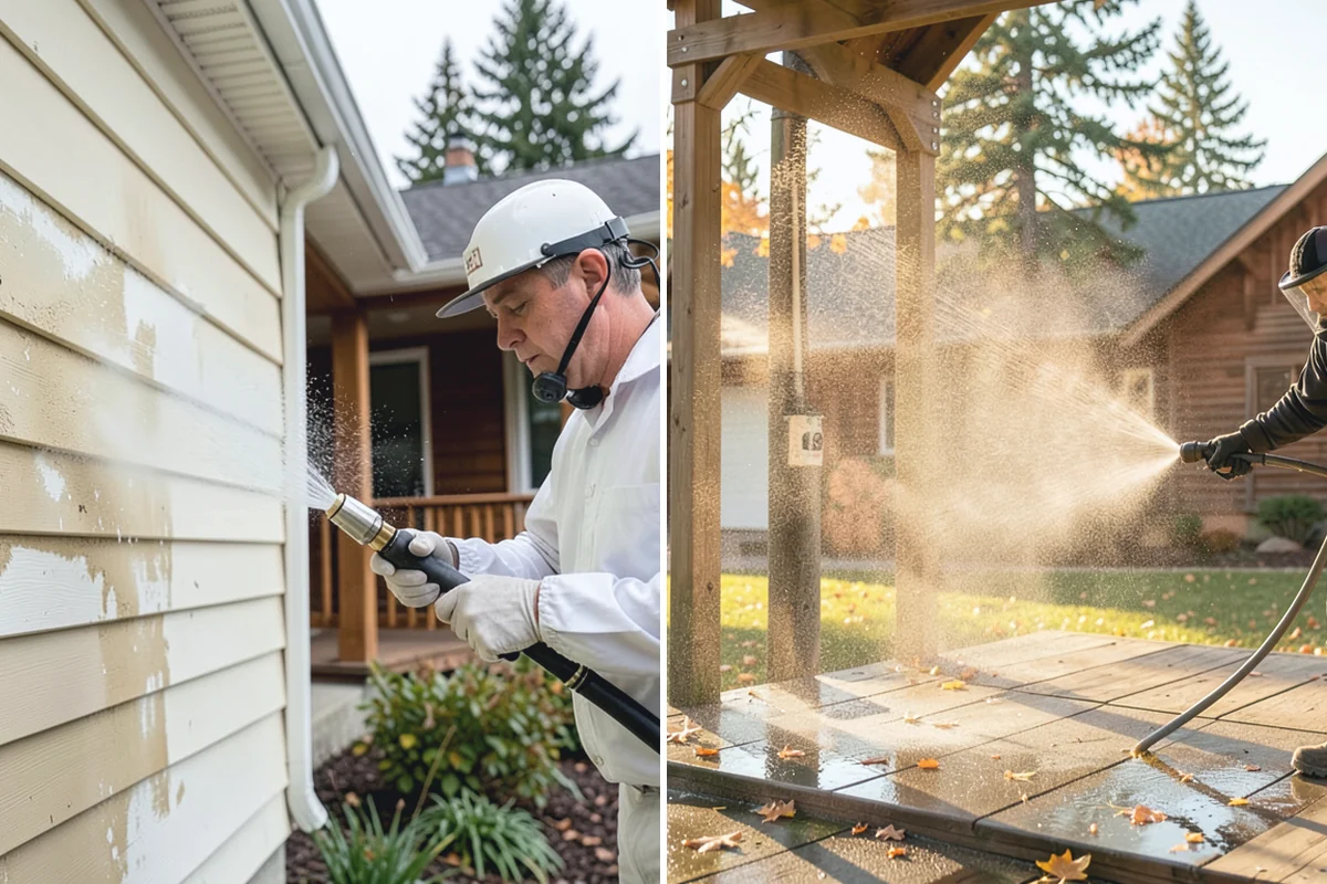 Concrete Wall Cleaning in Gold Bar, Snohomish County, WA - Protect adjacent plantings and cover nearby surfaces