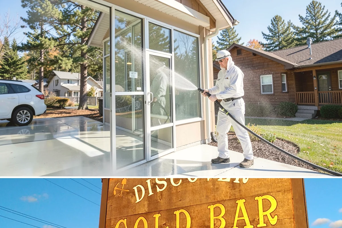 Concrete Wall Cleaning in Gold Bar, Snohomish County, WA - Spring is a strong time to clear the algae that flourished through the wet winter, giving walls a clean start before summer.