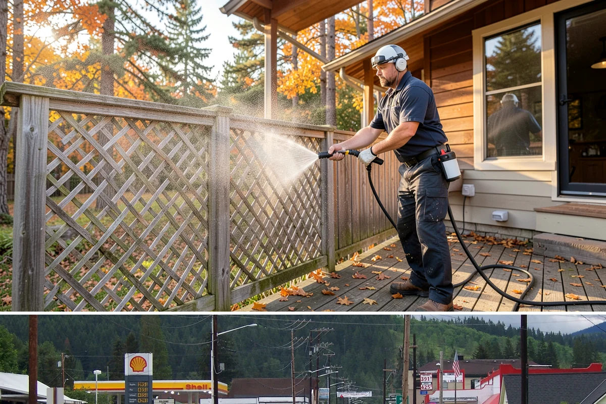 Concrete Wall Cleaning in Granite Falls, Snohomish County, WA - Spring is a strong time to clear the algae that flourished through the wet winter, giving walls a clean start before summer.