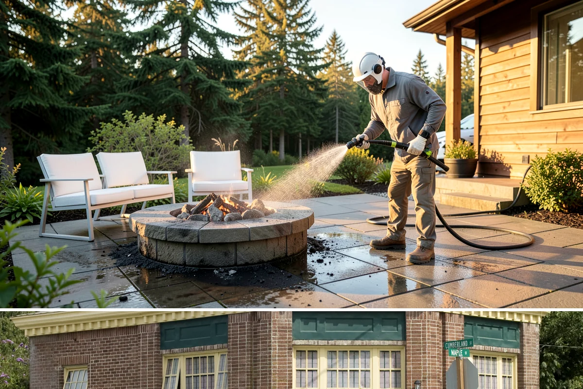 Concrete Wall Cleaning in Hamilton, Skagit County, WA - Spring is a strong time to clear the algae that flourished through the wet winter, giving walls a clean start before summer.