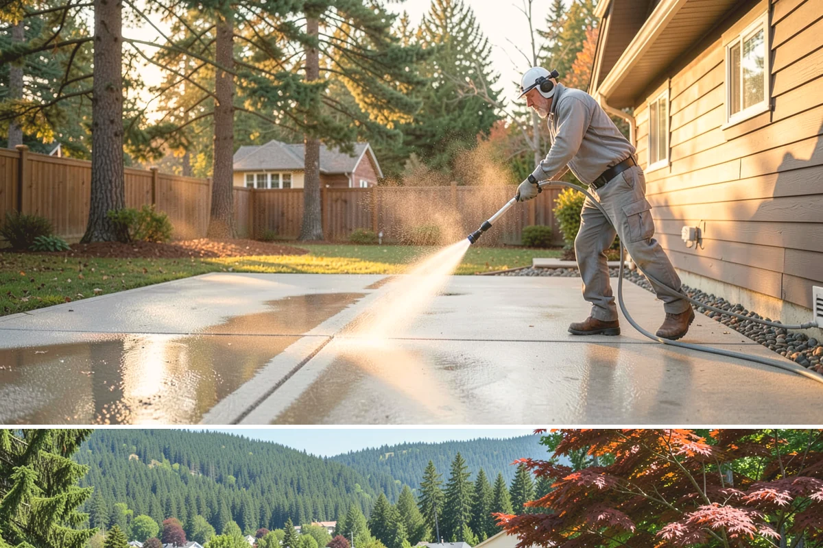 Concrete Wall Cleaning in Index, Snohomish County, WA - Spring is a strong time to clear the algae that flourished through the wet winter, giving walls a clean start before summer.