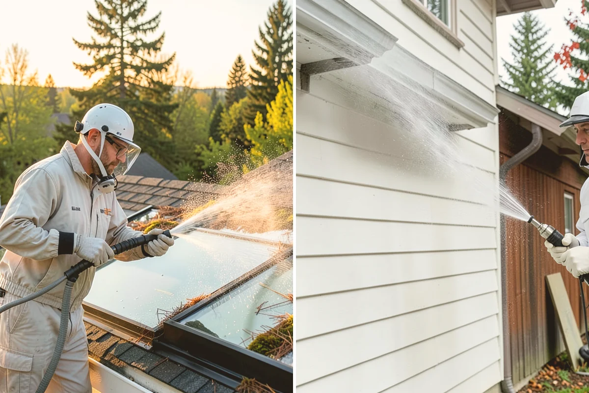 Concrete Wall Cleaning in Kent, King County, WA - Protect adjacent plantings and cover nearby surfaces