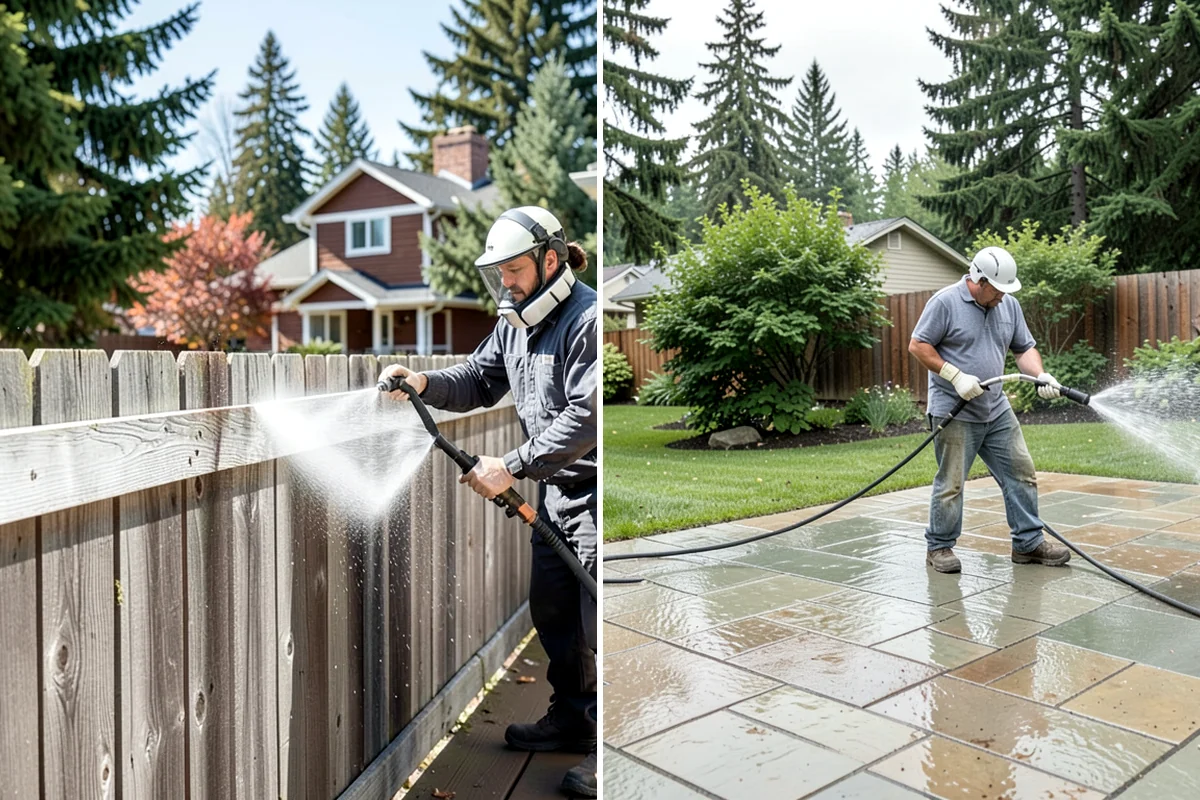 Concrete Wall Cleaning in Lyman, Skagit County, WA - Protect adjacent plantings and cover nearby surfaces