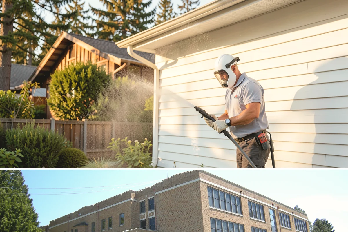 Concrete Wall Cleaning in Maple Valley, King County, WA - Spring is a strong time to clear the algae that flourished through the wet winter, giving walls a clean start before summer.