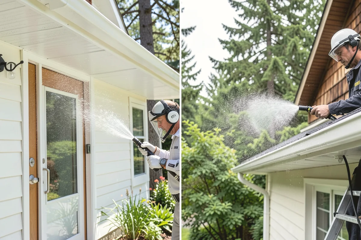 Concrete Wall Cleaning in Mill Creek, Snohomish County, WA - Protect adjacent plantings and cover nearby surfaces