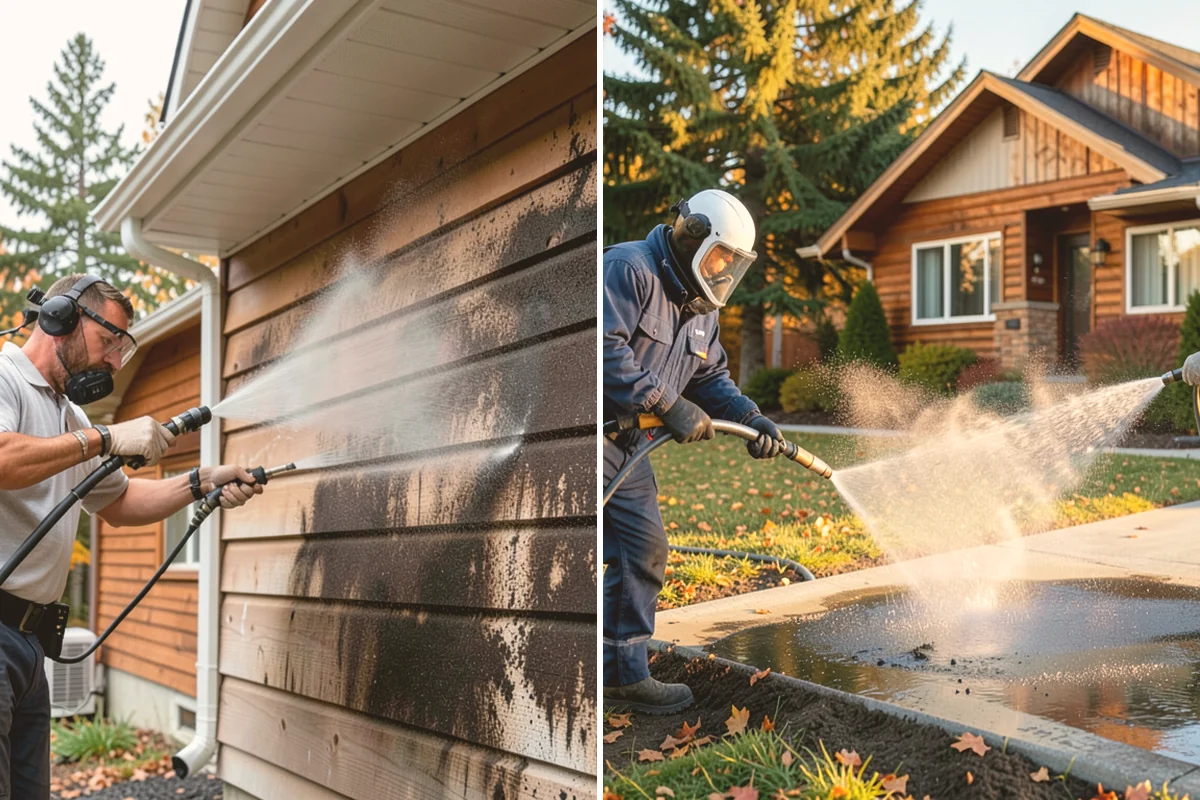 Concrete Wall Cleaning in Mount Vernon, Skagit County, WA - Protect adjacent plantings and cover nearby surfaces