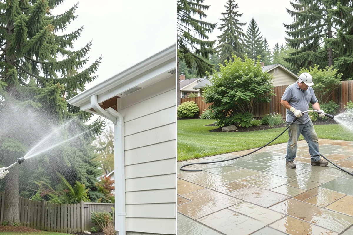Concrete Wall Cleaning in Mountlake Terrace, Snohomish County, WA - Protect adjacent plantings and cover nearby surfaces