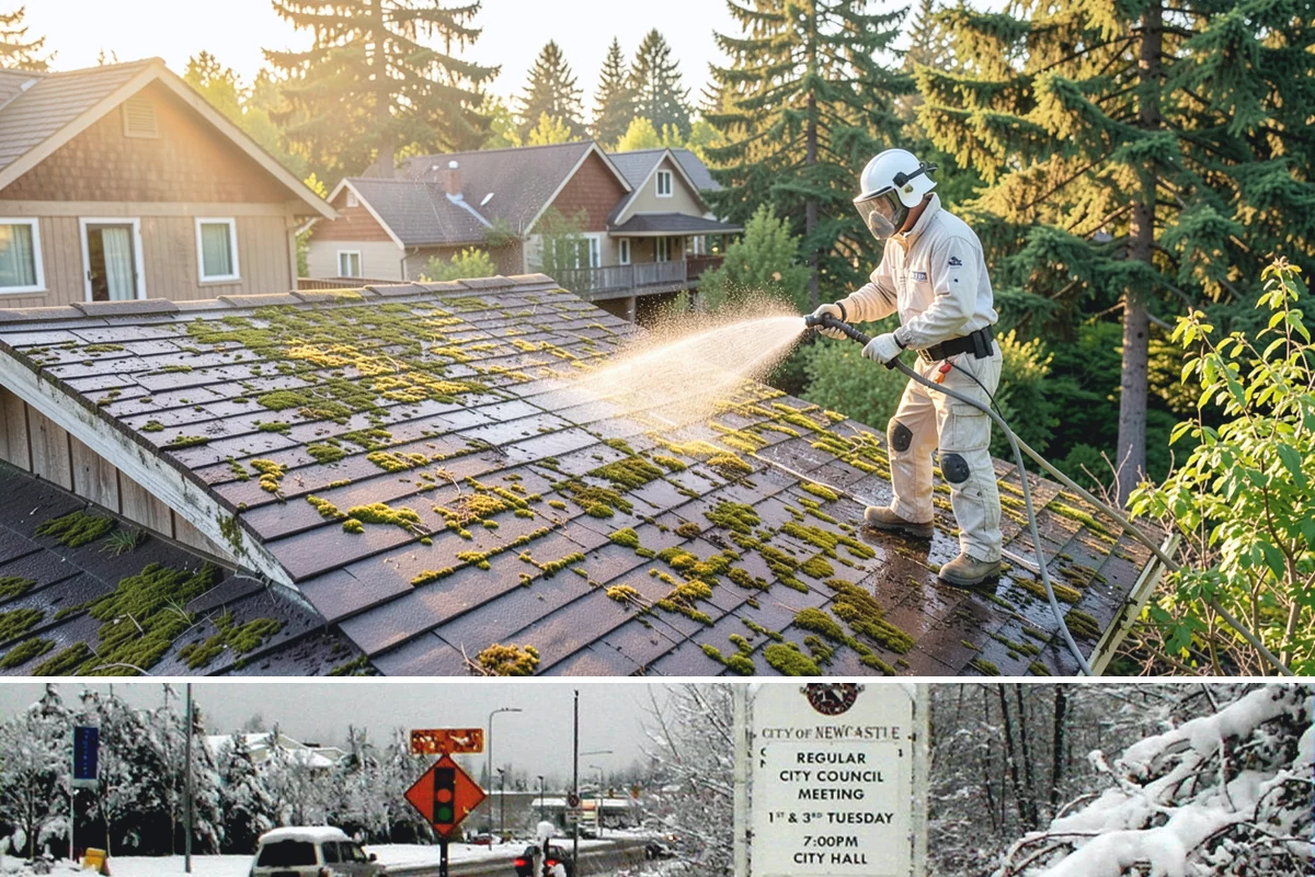 Concrete Wall Cleaning in Newcastle, King County, WA - Spring is a strong time to clear the algae that flourished through the wet winter, giving walls a clean start before summer.