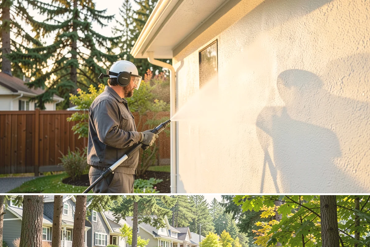 Concrete Wall Cleaning in Normandy Park, King County, WA - Spring is a strong time to clear the algae that flourished through the wet winter, giving walls a clean start before summer.