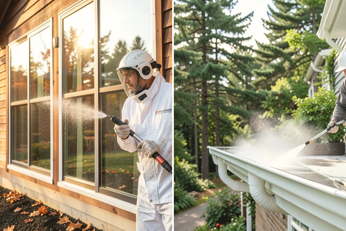 Concrete Wall Cleaning in Oak Harbor, Island County, WA - Protect adjacent plantings and cover nearby surfaces