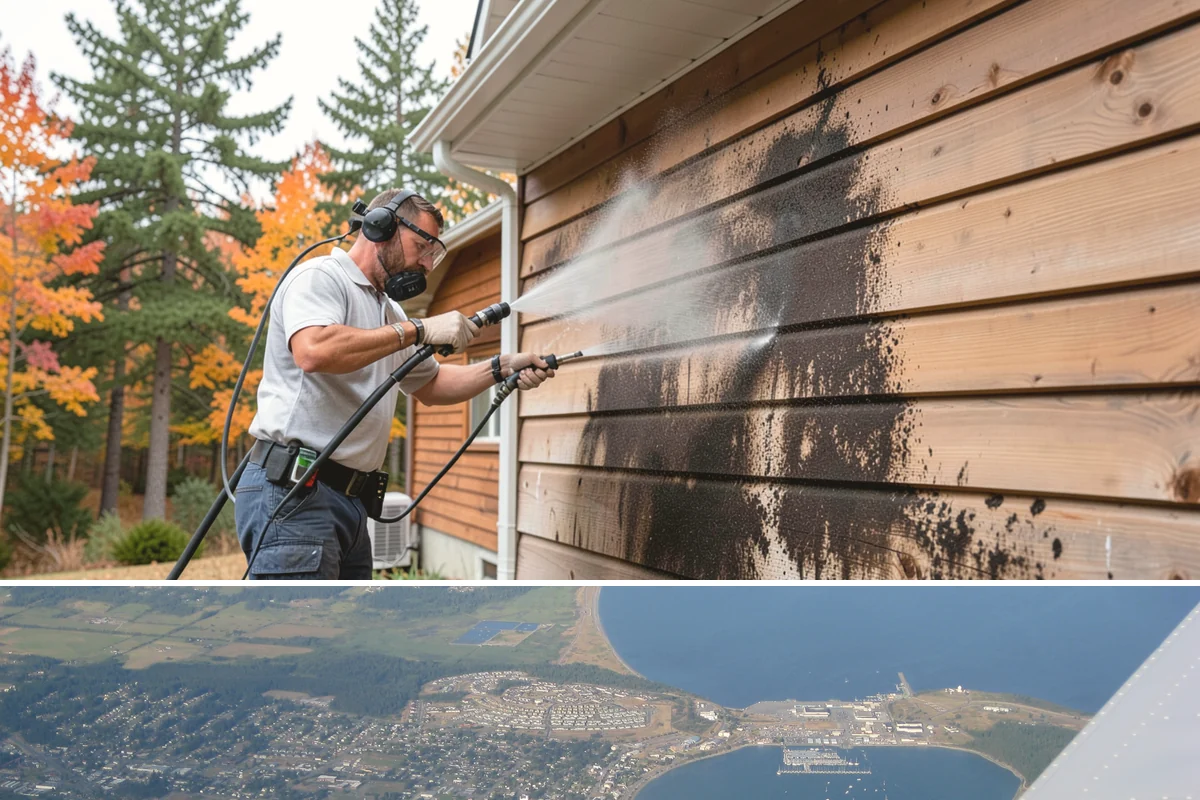 Concrete Wall Cleaning in Oak Harbor, Island County, WA - Spring is a strong time to clear the algae that flourished through the wet winter, giving walls a clean start before summer.