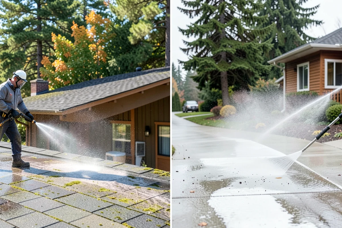 Concrete Wall Cleaning in Pacific, King County, WA - Protect adjacent plantings and cover nearby surfaces
