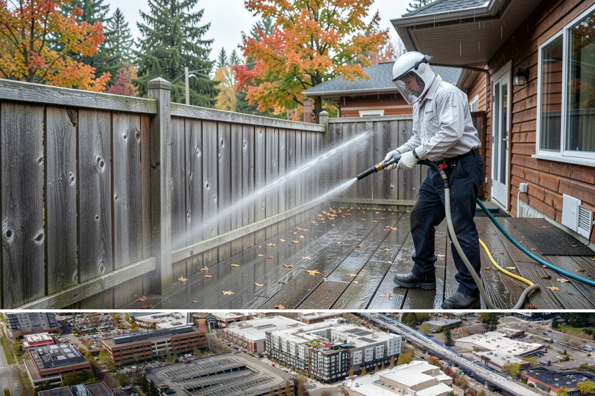 Concrete Wall Cleaning in Redmond, King County, WA - Spring is a strong time to clear the algae that flourished through the wet winter, giving walls a clean start before summer.