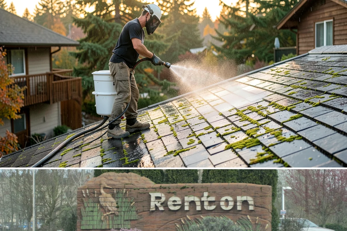 Concrete Wall Cleaning in Renton, King County, WA - Spring is a strong time to clear the algae that flourished through the wet winter, giving walls a clean start before summer.