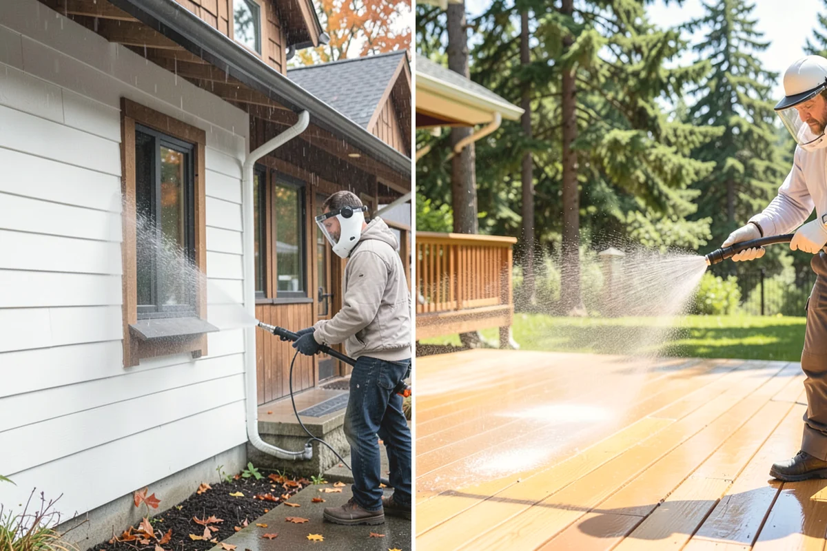 Concrete Wall Cleaning in Ruston, Pierce County, WA - Protect adjacent plantings and cover nearby surfaces