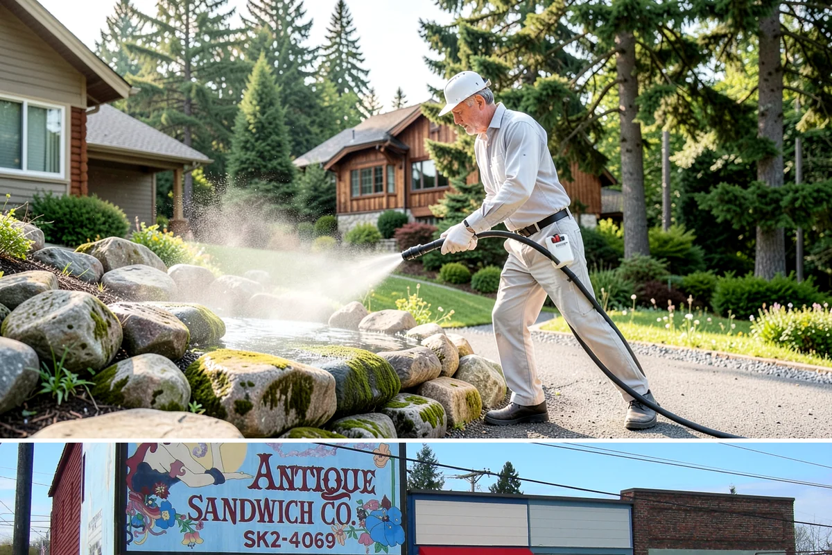 Concrete Wall Cleaning in Ruston, Pierce County, WA - Spring is a strong time to clear the algae that flourished through the wet winter, giving walls a clean start before summer.
