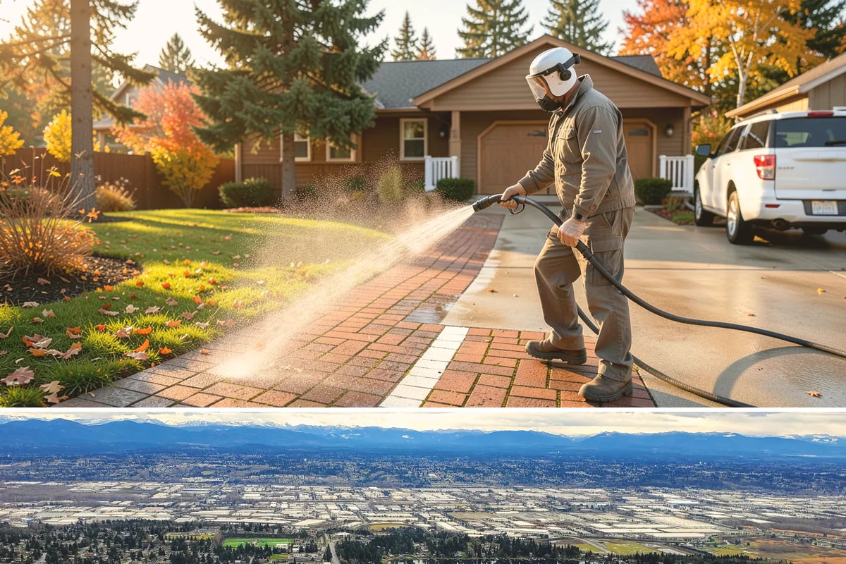Concrete Wall Cleaning in SeaTac, King County, WA - Spring is a strong time to clear the algae that flourished through the wet winter, giving walls a clean start before summer.