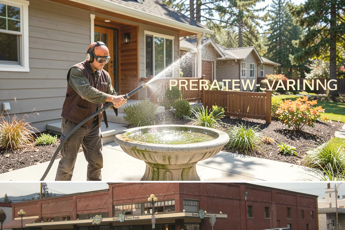 Concrete Wall Cleaning in Sedro-Woolley, Skagit County, WA - Spring is a strong time to clear the algae that flourished through the wet winter, giving walls a clean start before summer.