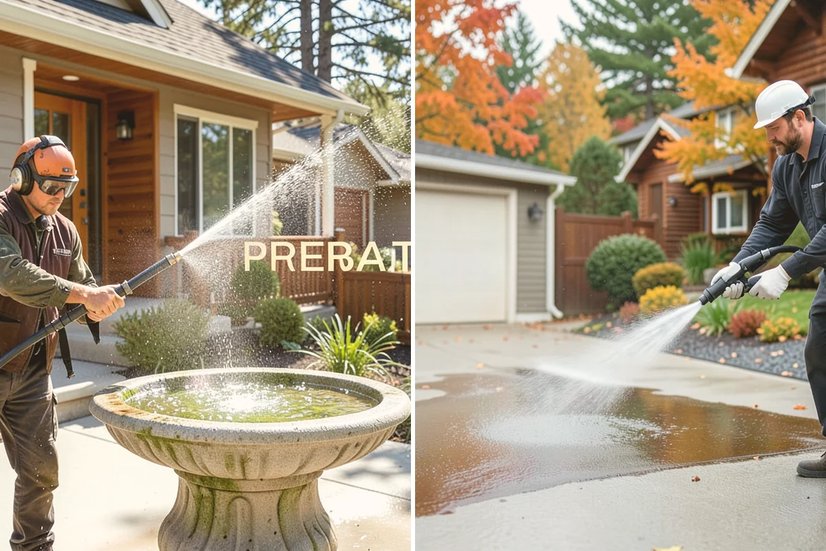 Concrete Wall Cleaning in Snohomish, Snohomish County, WA - Protect adjacent plantings and cover nearby surfaces