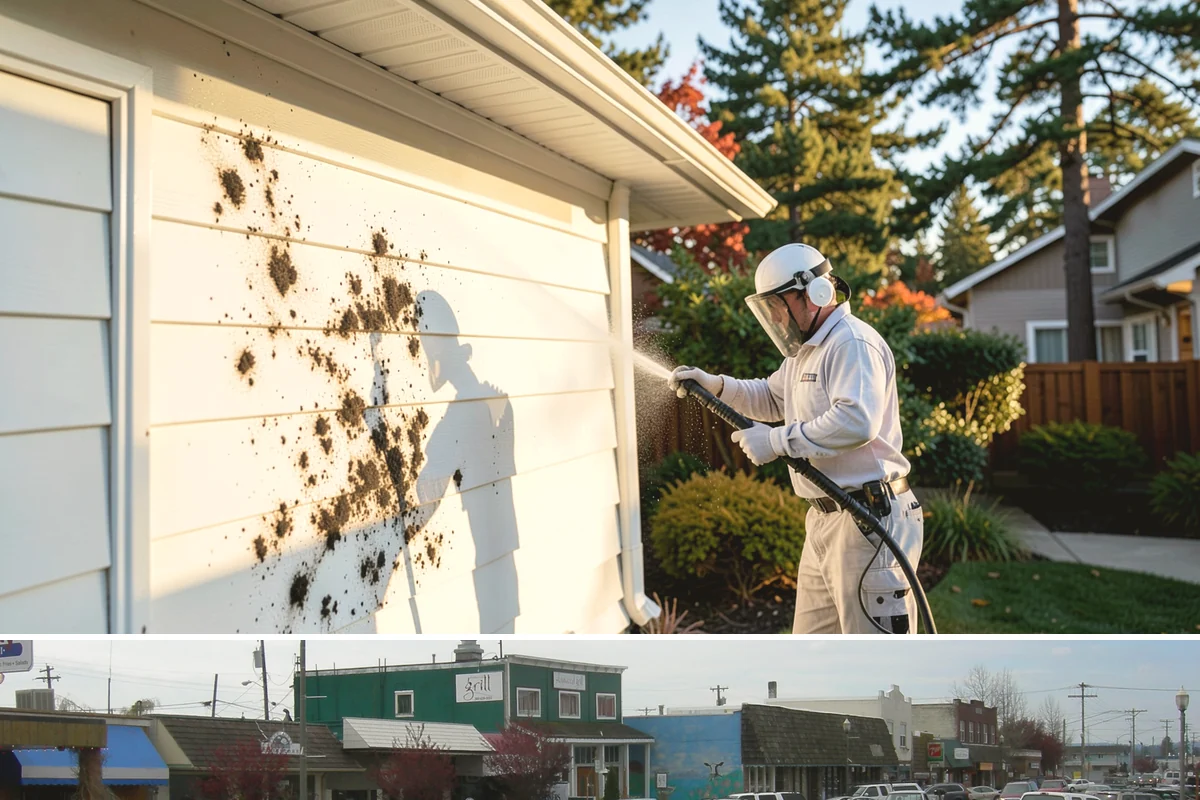 Concrete Wall Cleaning in Stanwood, Snohomish County, WA - Spring is a strong time to clear the algae that flourished through the wet winter, giving walls a clean start before summer.