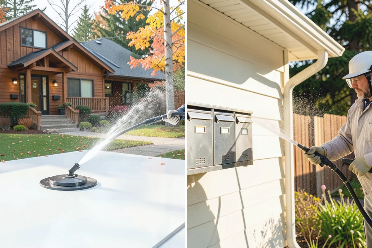 Concrete Wall Cleaning in Sumner, Pierce County, WA - Protect adjacent plantings and cover nearby surfaces