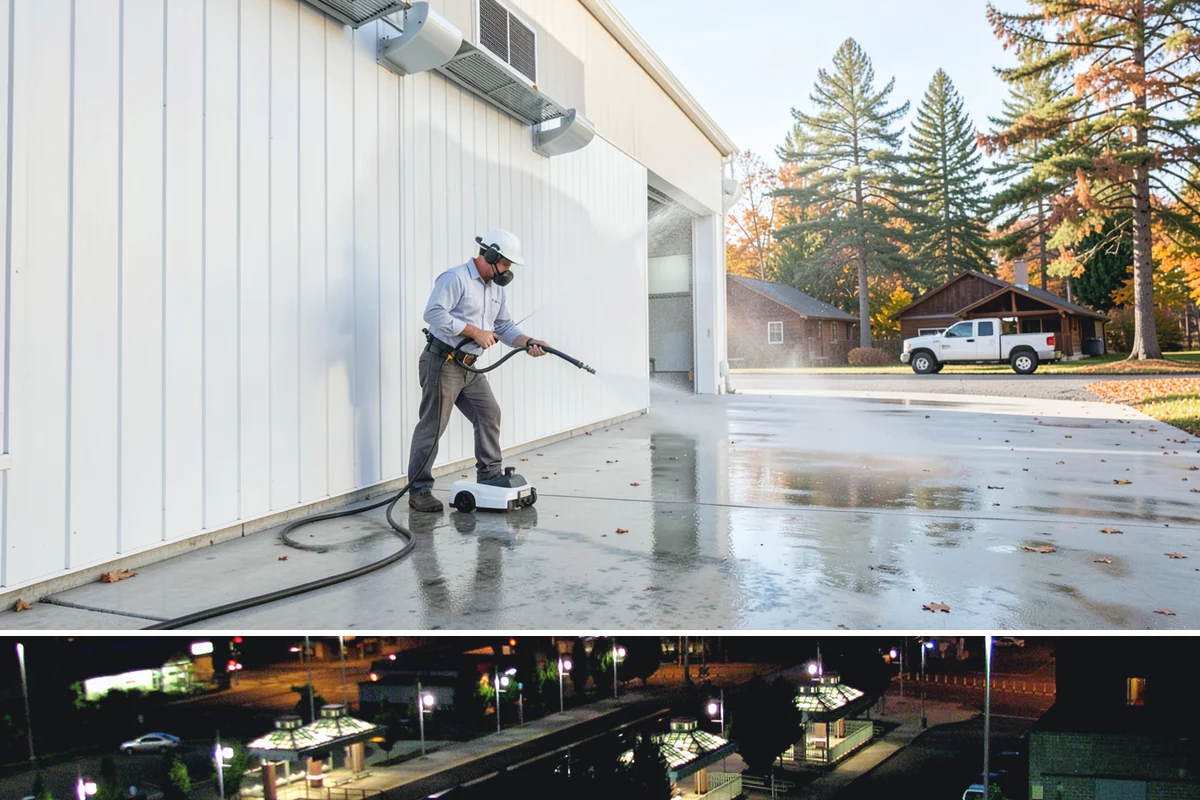Construction Cleanup Washing in Auburn, King County, WA - Construction cleanup washing is scheduled at project completion in any season, with extra rinsing needed after Washington's rainy...