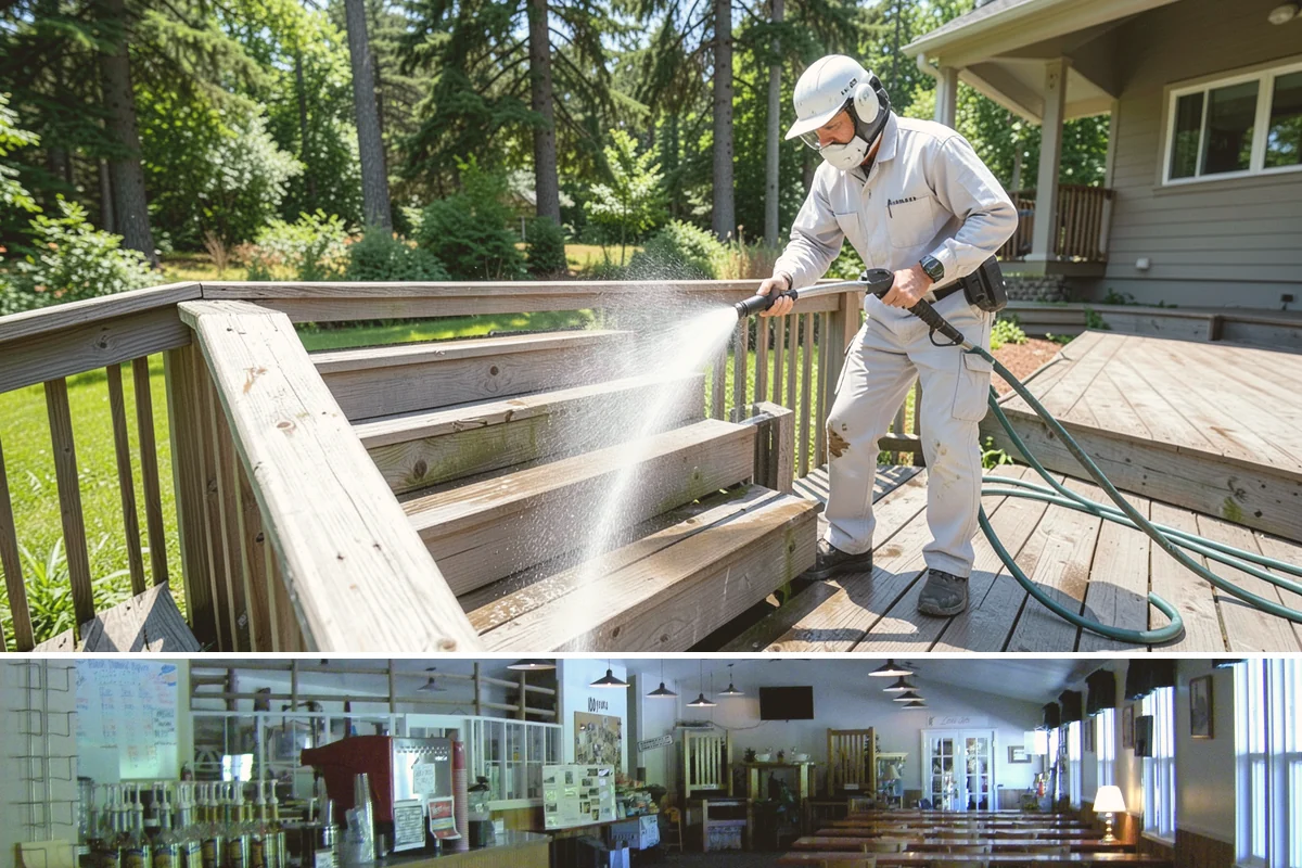 Construction Cleanup Washing in Black Diamond, King County, WA - Construction cleanup washing is scheduled at project completion in any season, with extra rinsing needed after Washington's rainy...