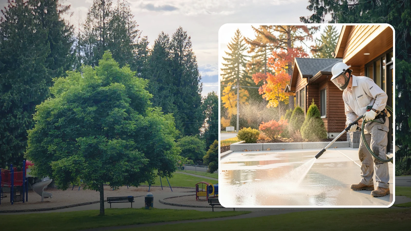 Construction Cleanup Washing in Bonney Lake, Pierce County, WA - We wash away construction dust, mud, and debris so Washington job sites finish clean and presentable.