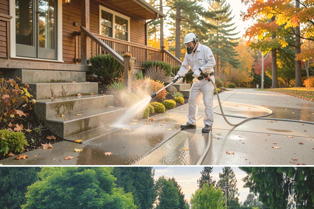 Construction Cleanup Washing in Bonney Lake, Pierce County, WA - Construction cleanup washing is scheduled at project completion in any season, with extra rinsing needed after Washington's rainy...