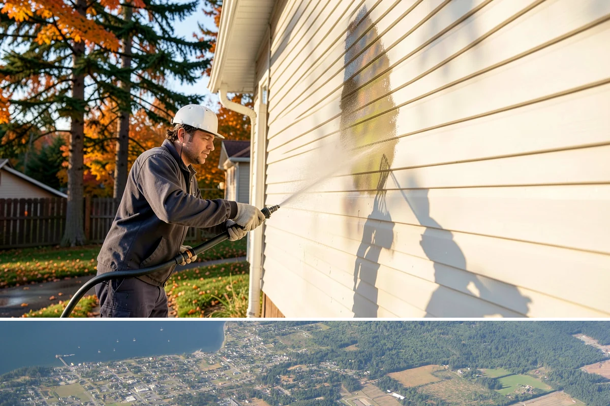 Construction Cleanup Washing in Coupeville, Island County, WA - Construction cleanup washing is scheduled at project completion in any season, with extra rinsing needed after Washington's rainy...
