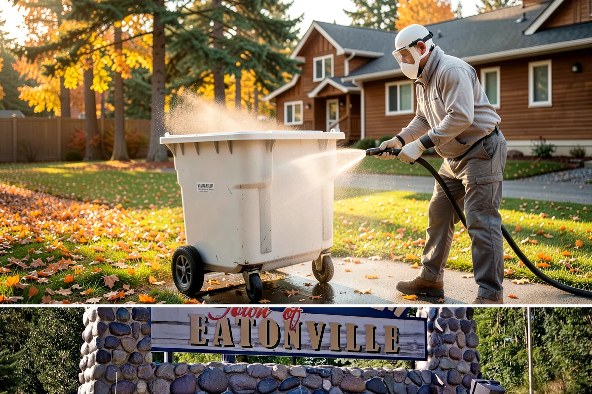 Construction Cleanup Washing in Eatonville, Pierce County, WA - Construction cleanup washing is scheduled at project completion in any season, with extra rinsing needed after Washington's rainy...