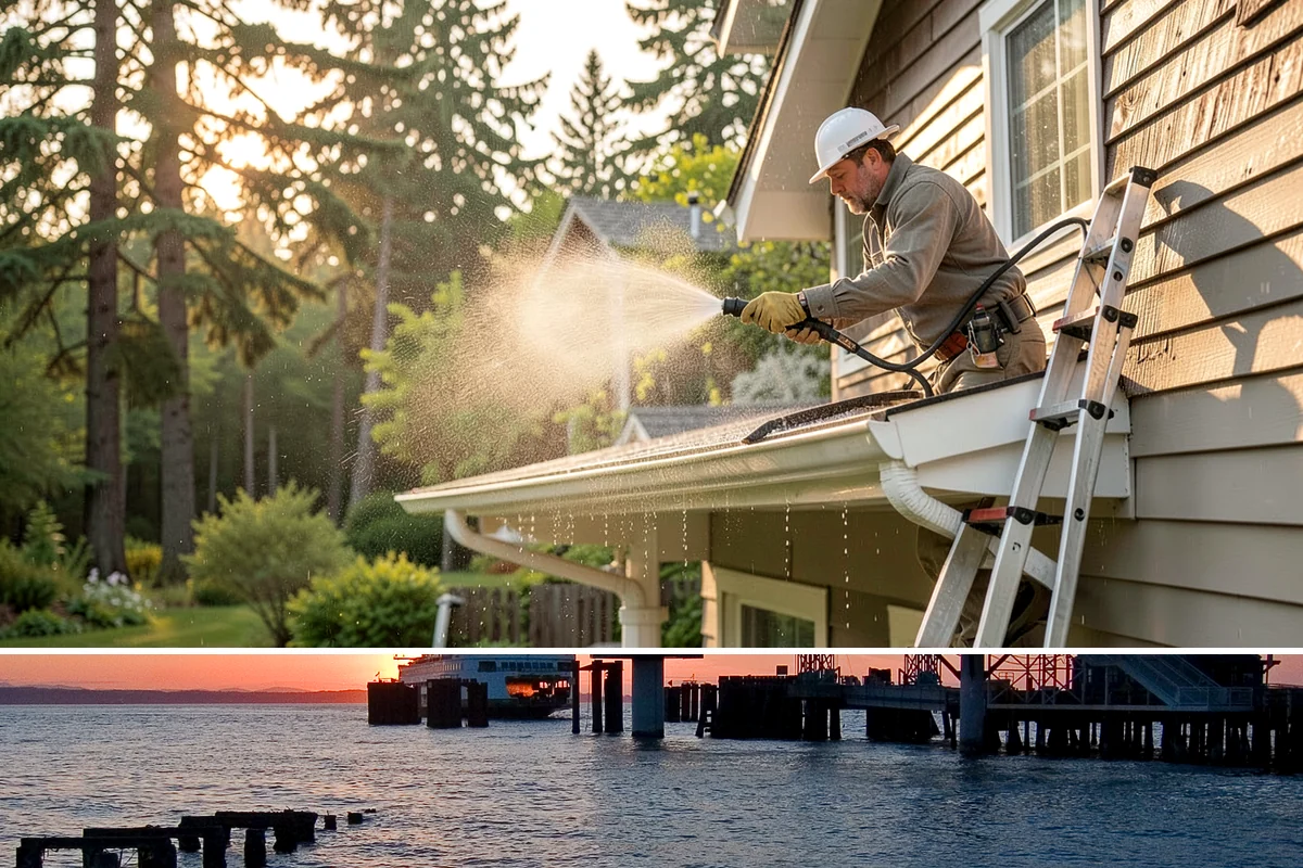 Construction Cleanup Washing in Edmonds, Snohomish County, WA - Construction cleanup washing is scheduled at project completion in any season, with extra rinsing needed after Washington's rainy...