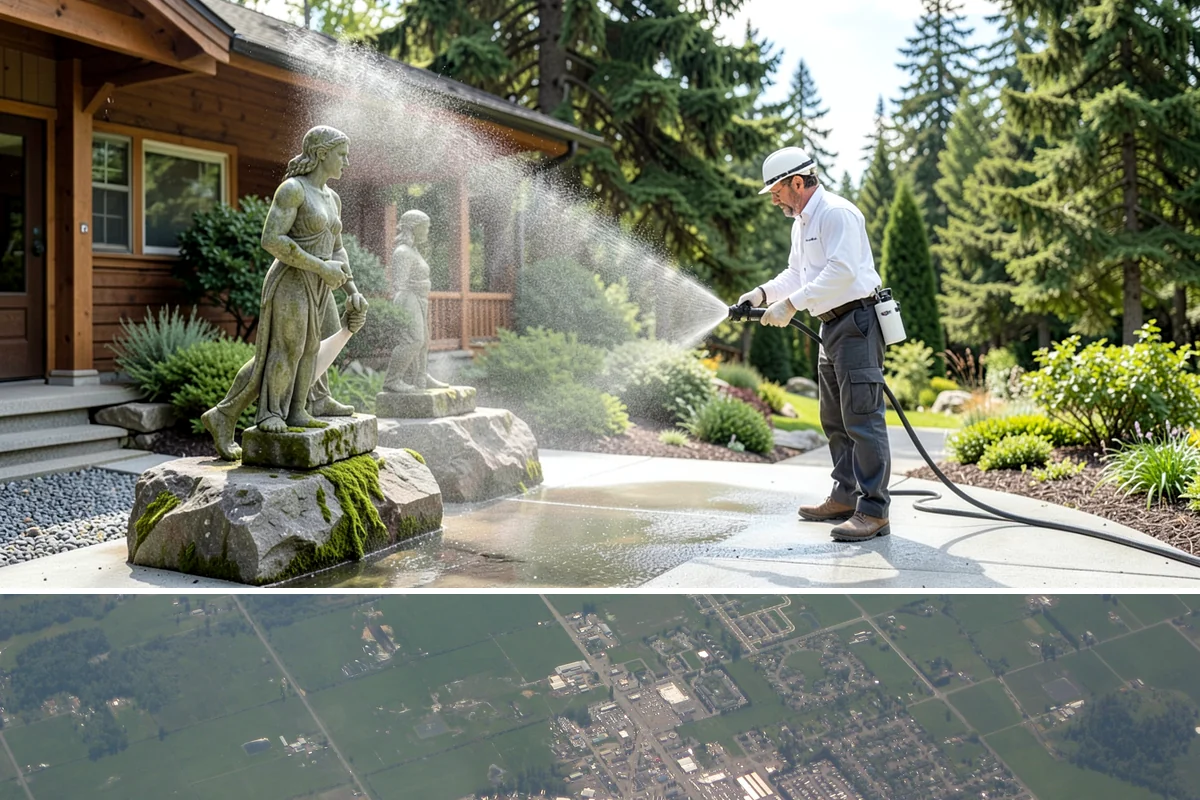 Construction Cleanup Washing in Enumclaw, King County, WA - Construction cleanup washing is scheduled at project completion in any season, with extra rinsing needed after Washington's rainy...