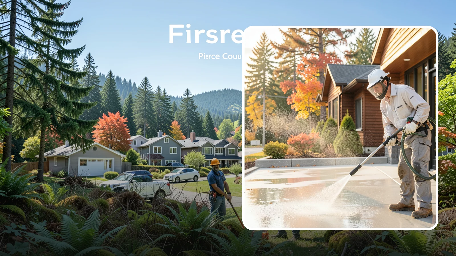 Construction Cleanup Washing in Fircrest, Pierce County, WA - We wash away construction dust, mud, and debris so Washington job sites finish clean and presentable.