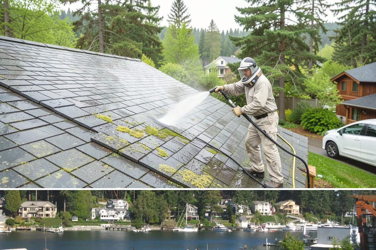 Construction Cleanup Washing in Gig Harbor, Pierce County, WA - Construction cleanup washing is scheduled at project completion in any season, with extra rinsing needed after Washington's rainy...