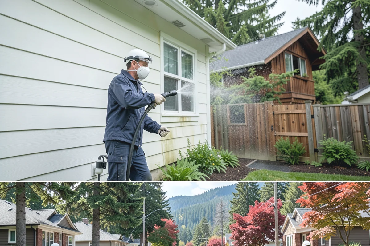 Construction Cleanup Washing in Hunts Point, King County, WA - Construction cleanup washing is scheduled at project completion in any season, with extra rinsing needed after Washington's rainy...
