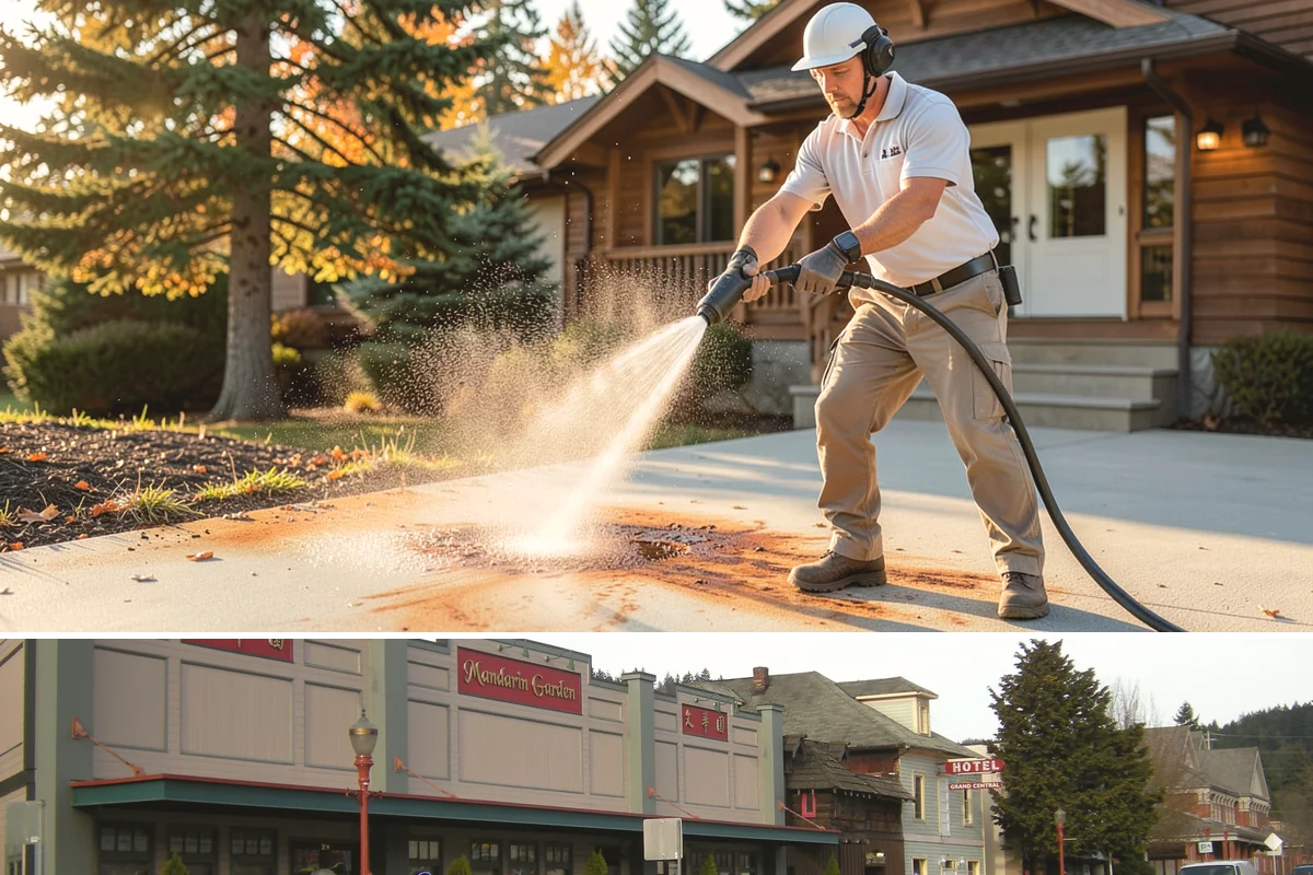 Construction Cleanup Washing in Issaquah, King County, WA - Construction cleanup washing is scheduled at project completion in any season, with extra rinsing needed after Washington's rainy...