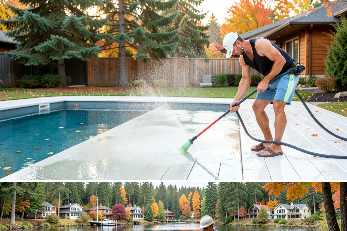 Construction Cleanup Washing in La Conner, Skagit County, WA - Construction cleanup washing is scheduled at project completion in any season, with extra rinsing needed after Washington's rainy...