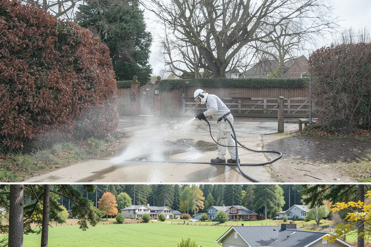Construction Cleanup Washing in Lyman, Skagit County, WA - Construction cleanup washing is scheduled at project completion in any season, with extra rinsing needed after Washington's rainy...