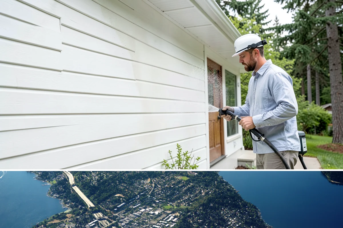 Construction Cleanup Washing in Mercer Island, King County, WA - Construction cleanup washing is scheduled at project completion in any season, with extra rinsing needed after Washington's rainy...