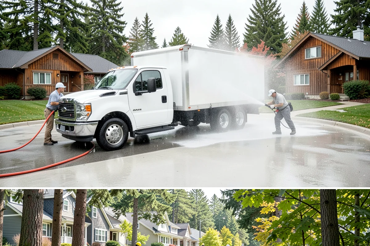Construction Cleanup Washing in Normandy Park, King County, WA - Construction cleanup washing is scheduled at project completion in any season, with extra rinsing needed after Washington's rainy...
