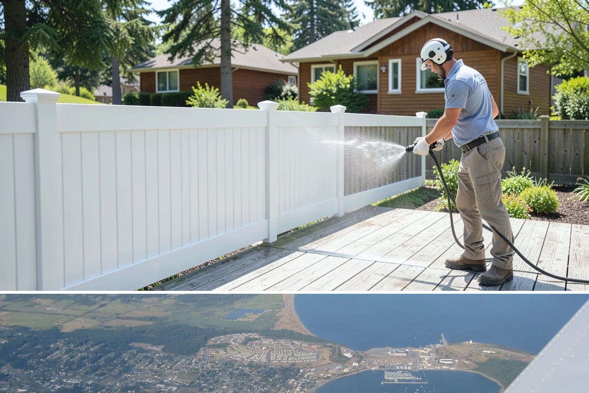 Construction Cleanup Washing in Oak Harbor, Island County, WA - Construction cleanup washing is scheduled at project completion in any season, with extra rinsing needed after Washington's rainy...