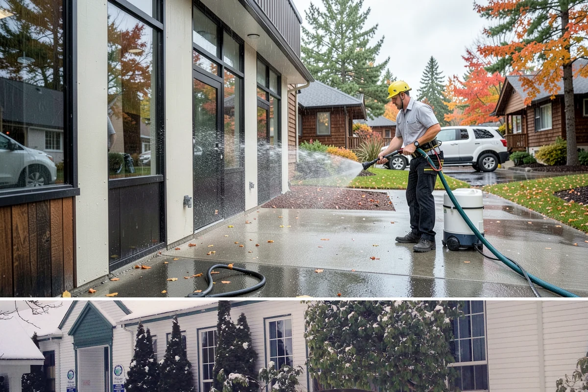 Construction Cleanup Washing in Pacific, King County, WA - Construction cleanup washing is scheduled at project completion in any season, with extra rinsing needed after Washington's rainy...
