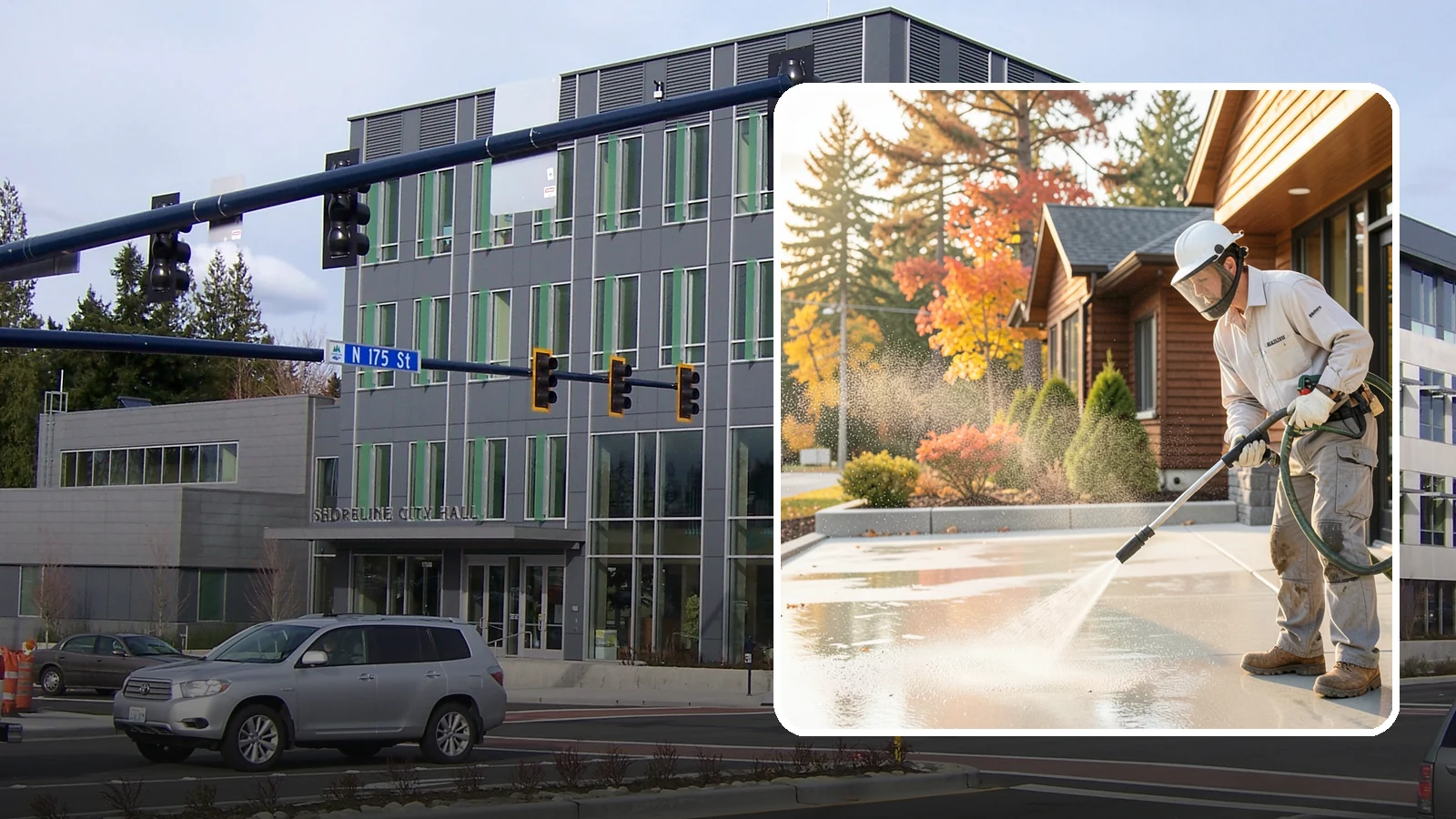 Construction Cleanup Washing in Shoreline, King County, WA - We wash away construction dust, mud, and debris so Washington job sites finish clean and presentable.