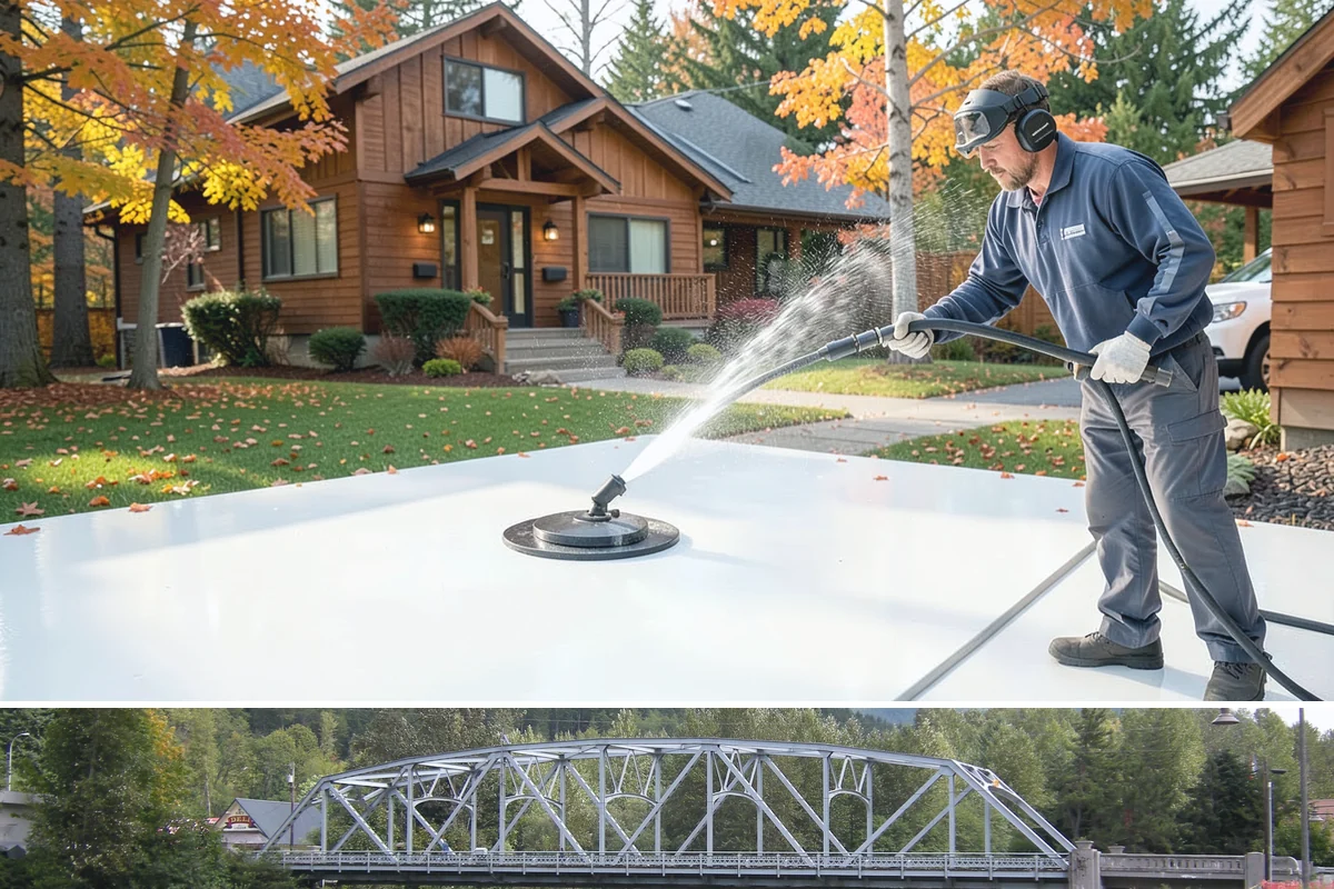 Construction Cleanup Washing in Skykomish, King County, WA - Construction cleanup washing is scheduled at project completion in any season, with extra rinsing needed after Washington's rainy...