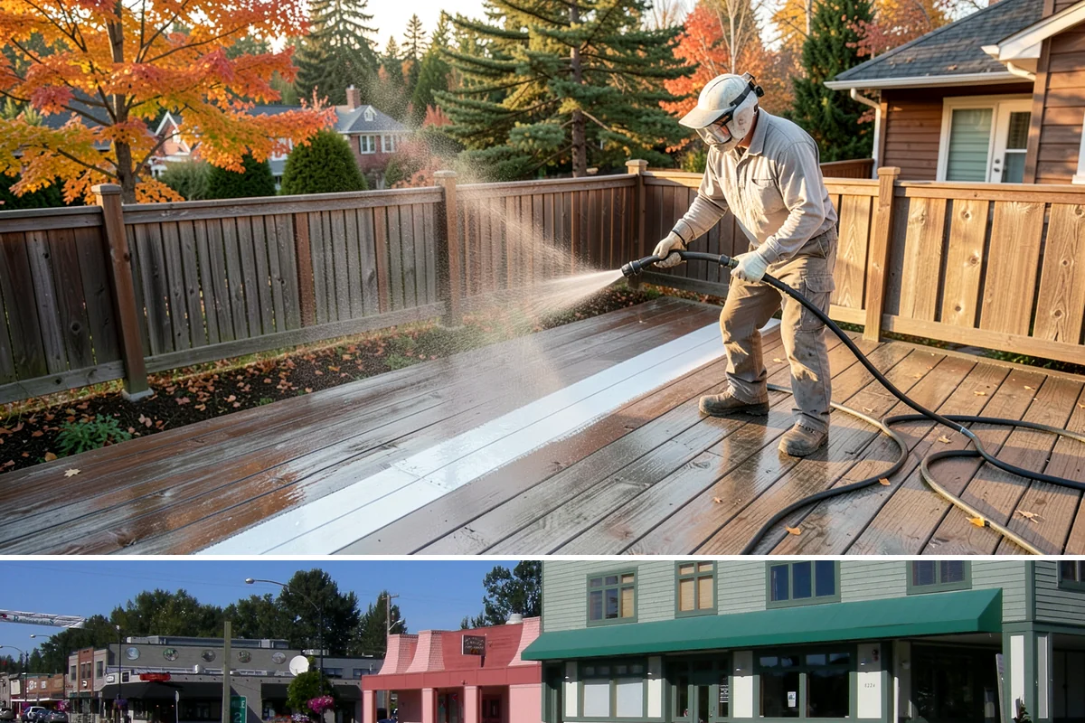 Construction Cleanup Washing in Snoqualmie, King County, WA - Construction cleanup washing is scheduled at project completion in any season, with extra rinsing needed after Washington's rainy...