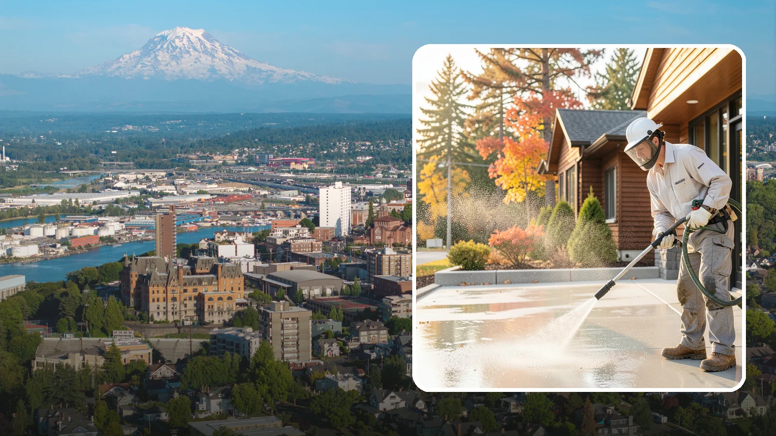 Construction Cleanup Washing in Tacoma, Pierce County, WA - We wash away construction dust, mud, and debris so Washington job sites finish clean and presentable.