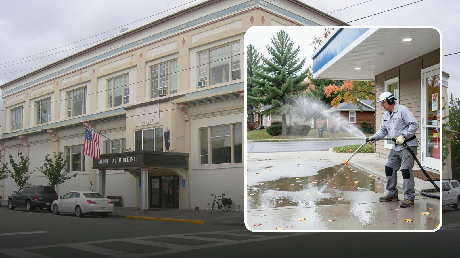 Convenience Store Cleaning in Anacortes, Skagit County, WA - Fast-turnaround exterior cleaning for convenience stores that clears spills, gum, grease, and grime from entrances, walkways, and...